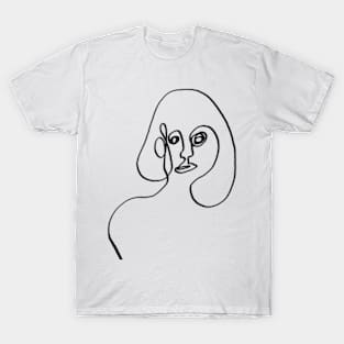 Women abstract one line art T-Shirt